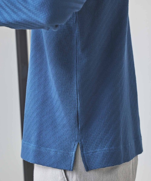 UNION STATION（ユニオンステーション）の「シェブロン柄リンクスジャガードロンT（Tシャツ/カットソー・メンズ・ホワイト/ブルー/ブラック・L/M/S/LL）」の9枚目の写真