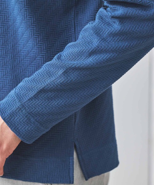 UNION STATION（ユニオンステーション）の「シェブロン柄リンクスジャガードロンT（Tシャツ/カットソー・メンズ・ホワイト/ブルー/ブラック・L/M/S/LL）」の11枚目の写真