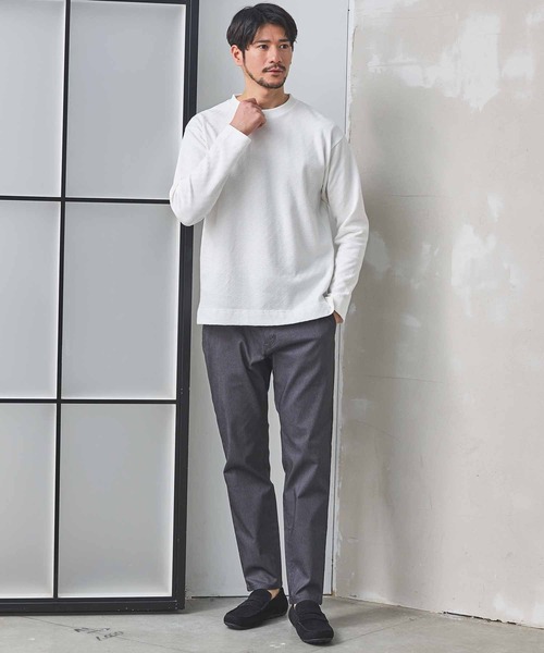 UNION STATION（ユニオンステーション）の「シェブロン柄リンクスジャガードロンT（Tシャツ/カットソー・メンズ・ホワイト/ブルー/ブラック・L/M/S/LL）」の13枚目の写真