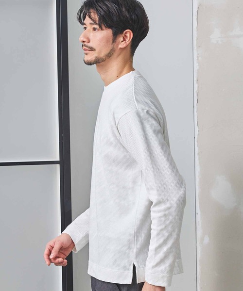 UNION STATION（ユニオンステーション）の「シェブロン柄リンクスジャガードロンT（Tシャツ/カットソー・メンズ・ホワイト/ブルー/ブラック・L/M/S/LL）」の15枚目の写真