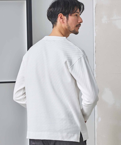 UNION STATION（ユニオンステーション）の「シェブロン柄リンクスジャガードロンT（Tシャツ/カットソー・メンズ・ホワイト/ブルー/ブラック・L/M/S/LL）」の16枚目の写真