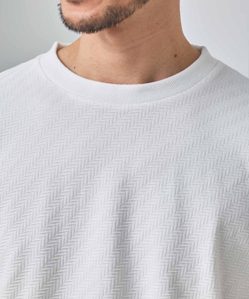 UNION STATION（ユニオンステーション）の「シェブロン柄リンクスジャガードロンT（Tシャツ/カットソー・メンズ・ホワイト/ブルー/ブラック・L/M/S/LL）」の17枚目の写真