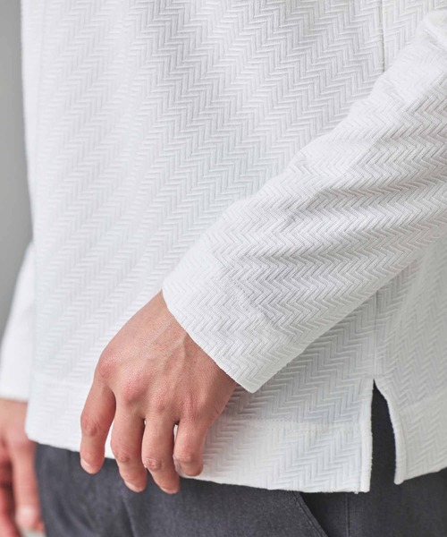 UNION STATION（ユニオンステーション）の「シェブロン柄リンクスジャガードロンT（Tシャツ/カットソー・メンズ・ホワイト/ブルー/ブラック・L/M/S/LL）」の18枚目の写真