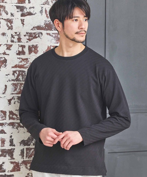 UNION STATION（ユニオンステーション）の「シェブロン柄リンクスジャガードロンT（Tシャツ/カットソー・メンズ・ホワイト/ブルー/ブラック・L/M/S/LL）」の22枚目の写真