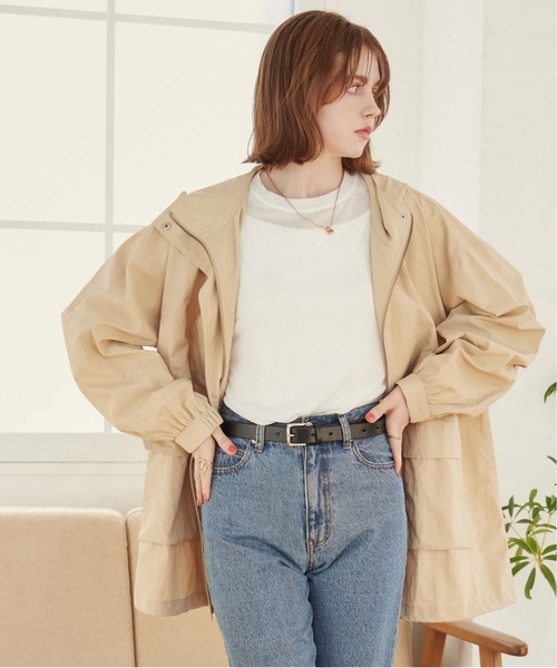 ANGIE（アンジー）の「ナイロン ミドル マウンテンパーカー（マウンテンパーカー・レディース・ベージュ/アイボリー/カーキ/ブラック・FREE）」の5枚目の写真