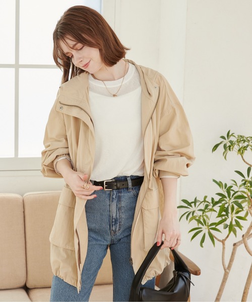 ANGIE（アンジー）の「ナイロン ミドル マウンテンパーカー（マウンテンパーカー・レディース・ベージュ/アイボリー/カーキ/ブラック・FREE）」の6枚目の写真