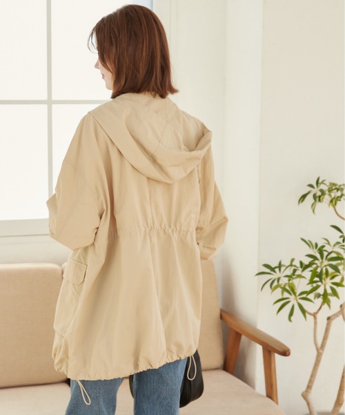 ANGIE（アンジー）の「ナイロン ミドル マウンテンパーカー（マウンテンパーカー・レディース・ベージュ/アイボリー/カーキ/ブラック・FREE）」の7枚目の写真