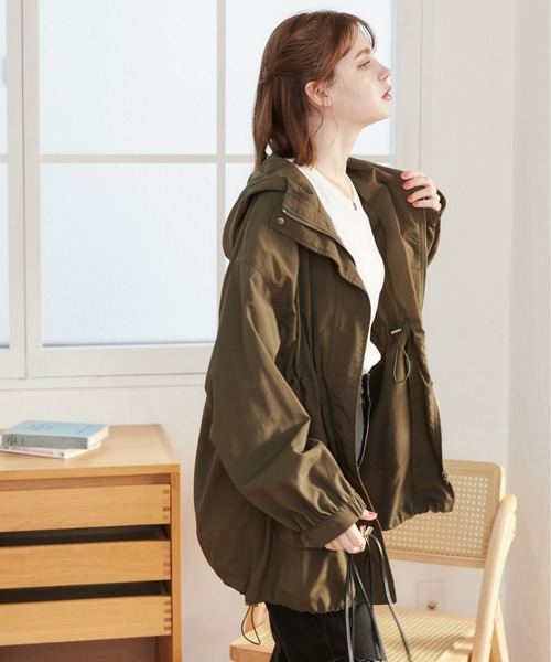 ANGIE（アンジー）の「ナイロン ミドル マウンテンパーカー（マウンテンパーカー・レディース・ベージュ/アイボリー/カーキ/ブラック・FREE）」の12枚目の写真