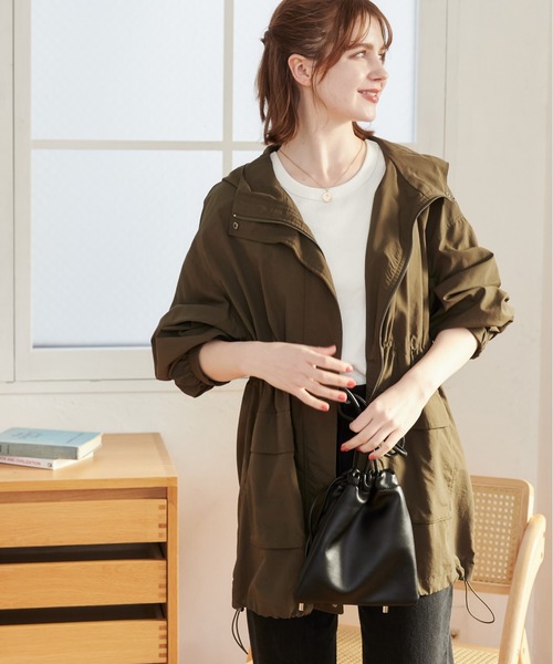 ANGIE（アンジー）の「ナイロン ミドル マウンテンパーカー（マウンテンパーカー・レディース・ベージュ/アイボリー/カーキ/ブラック・FREE）」の16枚目の写真