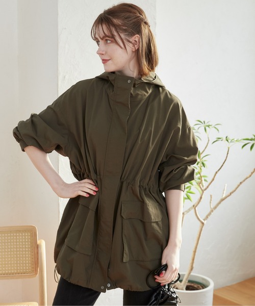 ANGIE（アンジー）の「ナイロン ミドル マウンテンパーカー（マウンテンパーカー・レディース・ベージュ/アイボリー/カーキ/ブラック・FREE）」の17枚目の写真