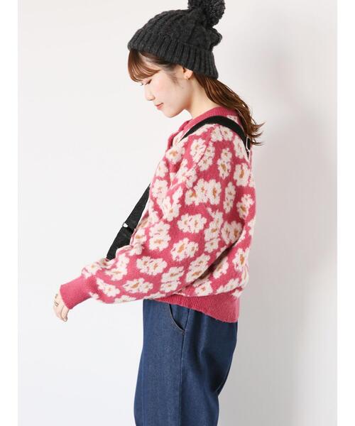 ehka sopo（エヘカソポ）の「花ジャカードクルーカーディガン（カーディガン/ボレロ・レディース・グレー/グリーン/ピンク/ベージュ/ブルー・F）」の14枚目の写真