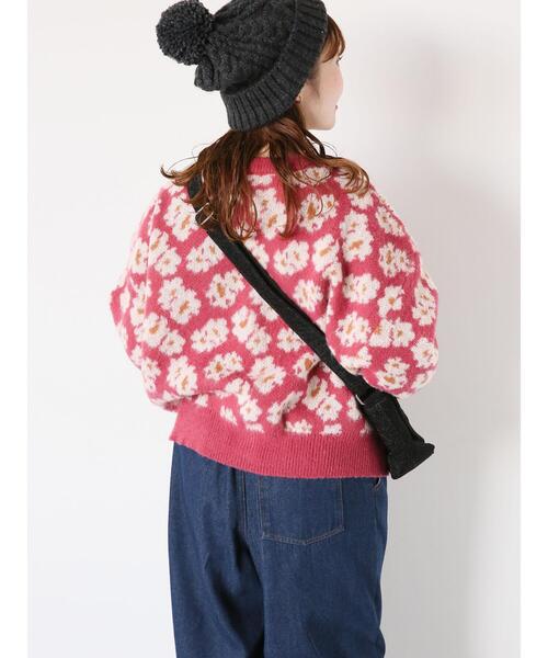 ehka sopo（エヘカソポ）の「花ジャカードクルーカーディガン（カーディガン/ボレロ・レディース・グレー/グリーン/ピンク/ベージュ/ブルー・F）」の15枚目の写真