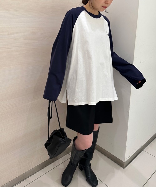 U.S. POLO ASSN.(ユーエスポロアッスン)の「RANAN/solleim別注【U.S.POLO ASSN.】ラグランフレアスリーブビッグシルエットロンT(Tシャツ/カットソー・レディース・オフホワイト/ホワイト×グレー/ホワイト×ネイビー/グレー系・S/M/L)」の19枚目の写真