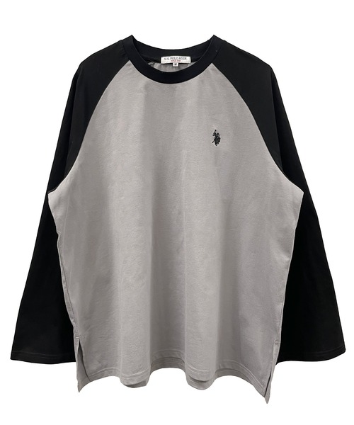 U.S. POLO ASSN.(ユーエスポロアッスン)の「RANAN/solleim別注【U.S.POLO ASSN.】ラグランフレアスリーブビッグシルエットロンT(Tシャツ/カットソー・レディース・オフホワイト/ホワイト×グレー/ホワイト×ネイビー/グレー系・S/M/L)」の8枚目の写真