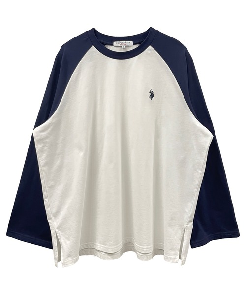 U.S. POLO ASSN.(ユーエスポロアッスン)の「RANAN/solleim別注【U.S.POLO ASSN.】ラグランフレアスリーブビッグシルエットロンT(Tシャツ/カットソー・レディース・オフホワイト/ホワイト×グレー/ホワイト×ネイビー/グレー系・S/M/L)」の17枚目の写真