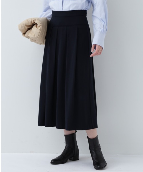 human woman(ヒューマンウーマン)の「◆プレーティングタックスカート(スカート・レディース・ネイビー/カーキ・SMALL/MEDIUM/LARGE)」の2枚目の写真