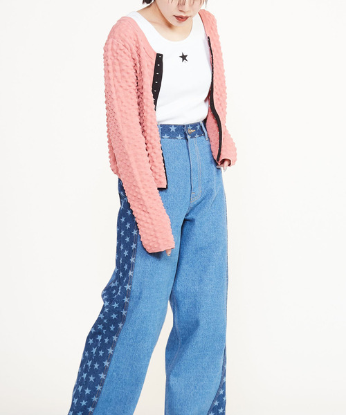 CONVERSE TOKYO(コンバーストウキョウ)の「2WAY POPCORN KNIT CARDIGAN(ニット/セーター・レディース・ピンク/ブラック/ブルー・FREE)」の12枚目の写真