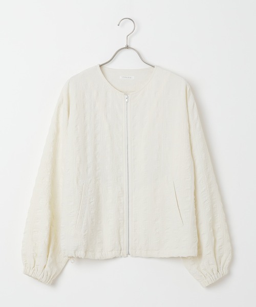 Honeys（ハニーズ）の「ノーカラーブルゾン（ブルゾン・レディース・グレイッシュベージュ/イエロー系その他/ブラック/アイボリー・LL/S/L/M）」の21枚目の写真