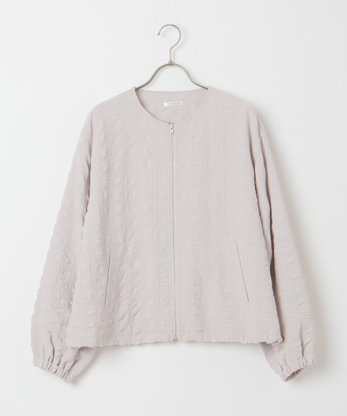 Honeys（ハニーズ）の「ノーカラーブルゾン（ブルゾン・レディース・グレイッシュベージュ/イエロー系その他/ブラック/アイボリー・LL/S/L/M）」の15枚目の写真