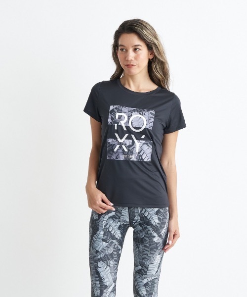 ROXY(ロキシー)の「SPIRITED TEE/ロキシー速乾UVカット付きフロントスクエアロゴ半袖カットソー(Tシャツ/カットソー・レディース・ホワイト/ブラック/ミント・SMALL/MEDIUM/LARGE)」の3枚目の写真