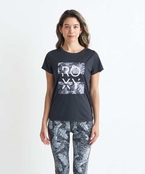 ROXY(ロキシー)の「SPIRITED TEE/ロキシー速乾UVカット付きフロントスクエアロゴ半袖カットソー(Tシャツ/カットソー・レディース・ホワイト/ブラック/ミント・SMALL/MEDIUM/LARGE)」の9枚目の写真