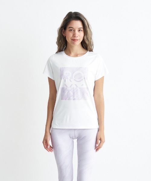 ROXY(ロキシー)の「SPIRITED TEE/ロキシー速乾UVカット付きフロントスクエアロゴ半袖カットソー(Tシャツ/カットソー・レディース・ホワイト/ブラック/ミント・SMALL/MEDIUM/LARGE)」の6枚目の写真