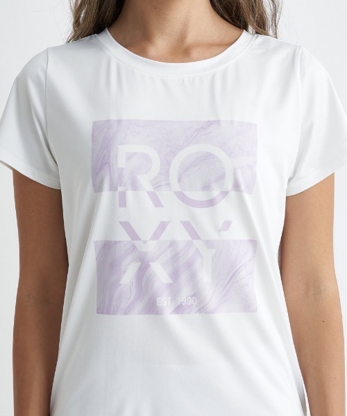 ROXY(ロキシー)の「SPIRITED TEE/ロキシー速乾UVカット付きフロントスクエアロゴ半袖カットソー(Tシャツ/カットソー・レディース・ホワイト/ブラック/ミント・SMALL/MEDIUM/LARGE)」の4枚目の写真