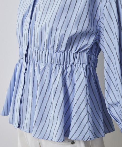 CHIC STYLE(シックスタイル)の「<大きいサイズ>パフスリーブギャザーブラウス シックスタイル (シャツ/ブラウス・レディース・ブルー系/ホワイト系・LL/3L/4L/5L/L)」の17枚目の写真