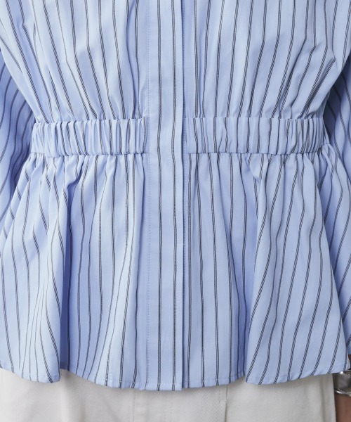 CHIC STYLE(シックスタイル)の「<大きいサイズ>パフスリーブギャザーブラウス シックスタイル (シャツ/ブラウス・レディース・ブルー系/ホワイト系・LL/3L/4L/5L/L)」の18枚目の写真