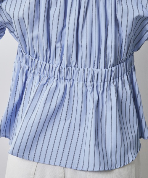 CHIC STYLE(シックスタイル)の「<大きいサイズ>パフスリーブギャザーブラウス シックスタイル (シャツ/ブラウス・レディース・ブルー系/ホワイト系・LL/3L/4L/5L/L)」の19枚目の写真