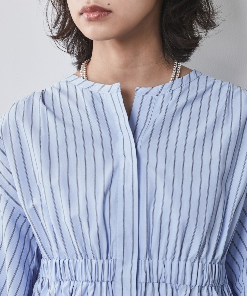 CHIC STYLE(シックスタイル)の「<大きいサイズ>パフスリーブギャザーブラウス シックスタイル (シャツ/ブラウス・レディース・ブルー系/ホワイト系・LL/3L/4L/5L/L)」の11枚目の写真