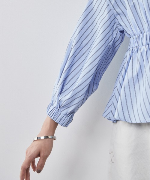 CHIC STYLE(シックスタイル)の「<大きいサイズ>パフスリーブギャザーブラウス シックスタイル (シャツ/ブラウス・レディース・ブルー系/ホワイト系・LL/3L/4L/5L/L)」の20枚目の写真