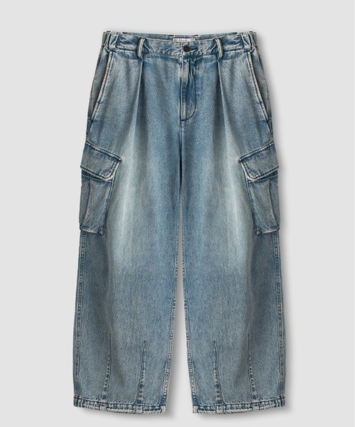 RAGEBLUE(レイジブルー)の「OVER DYE VINTAGE DENIM CARGO PANTS / 10オンス/ヴィンテージライクデニム/カーゴパンツ/パラシュートパンツ(デニムパンツ・メンズ・ブルー系その他/グレー/ブルー・MEDIUM/LARGE/SMALL)」の6枚目の写真