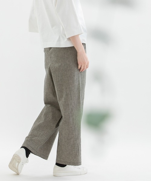 nop de nod（ノップドゥノッド）の「リネンコットンワイドパンツ（その他パンツ・レディース・ブラック/キナリ/スミクロ/ネイビー・3）」の22枚目の写真
