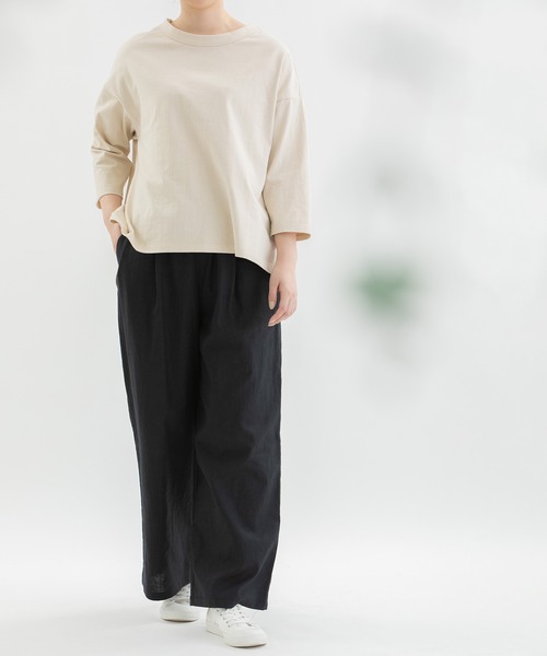 nop de nod（ノップドゥノッド）の「リネンコットンワイドパンツ（その他パンツ・レディース・ブラック/キナリ/スミクロ/ネイビー・3）」の19枚目の写真