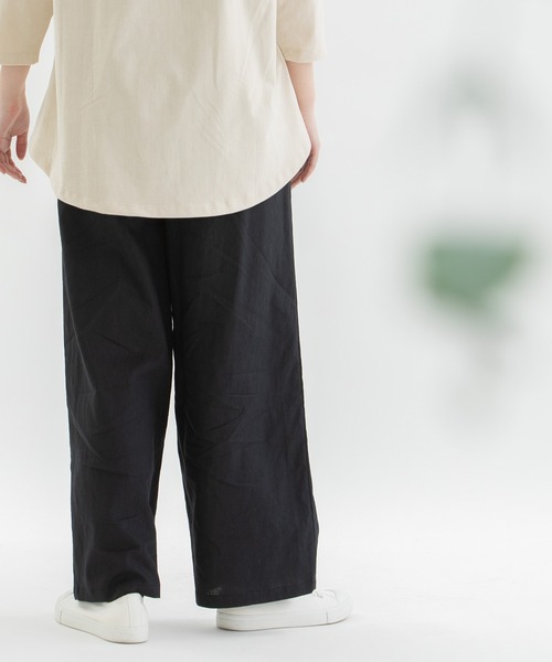nop de nod（ノップドゥノッド）の「リネンコットンワイドパンツ（その他パンツ・レディース・ブラック/キナリ/スミクロ/ネイビー・3）」の10枚目の写真
