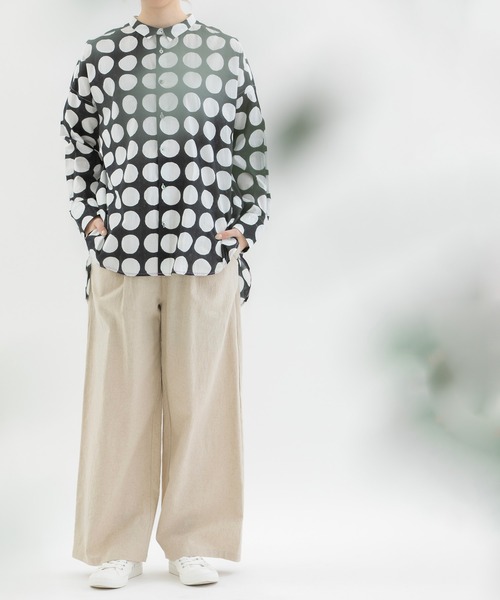 nop de nod（ノップドゥノッド）の「リネンコットンワイドパンツ（その他パンツ・レディース・ブラック/キナリ/スミクロ/ネイビー・3）」の12枚目の写真