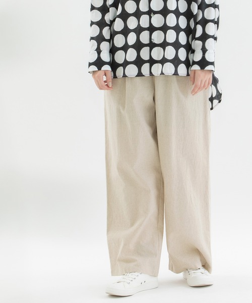 nop de nod（ノップドゥノッド）の「リネンコットンワイドパンツ（その他パンツ・レディース・ブラック/キナリ/スミクロ/ネイビー・3）」の14枚目の写真