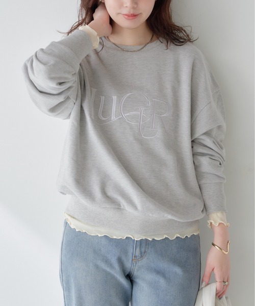 natural couture(ナチュラルクチュール)の「刺繍ロゴ裏毛プルオーバー(スウェット・レディース・オフホワイト/グレー/ミント/ネイビー・FREE)」の10枚目の写真