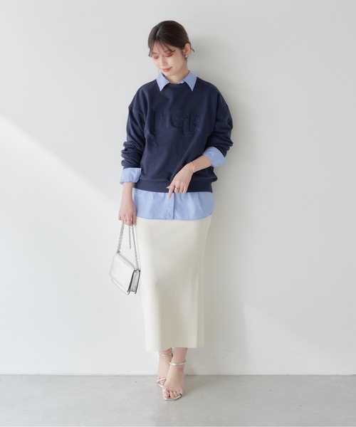 natural couture(ナチュラルクチュール)の「刺繍ロゴ裏毛プルオーバー(スウェット・レディース・オフホワイト/グレー/ミント/ネイビー・FREE)」の7枚目の写真