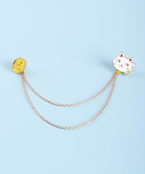 WESTSEA（ウエストシー）の「おもしろい チェーン付 ピンバッジ（バッジ・メンズ・ブルー/ホワイト系その他2/スカイブルー/ブラック/ホワイト/ホワイト系その他/グリーン/ホワイト系その他3/レッド/ネイビー/ダークインディゴブルー/ブルー系その他・FREE）」の3枚目の写真