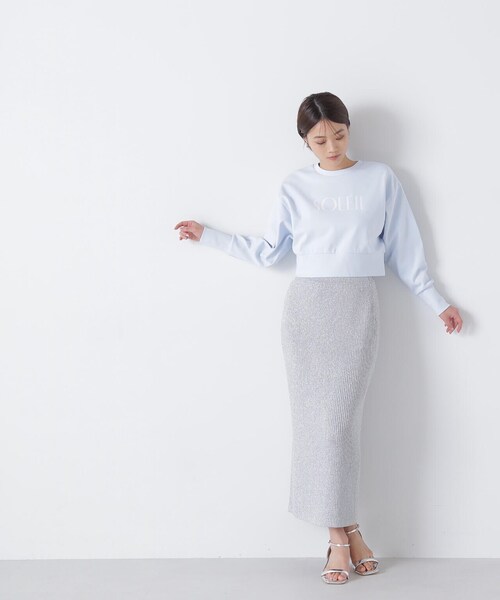 NATURAL BEAUTY BASIC(ナチュラルビューティーベーシック)の「◇ダンボールロゴカットソー(Tシャツ/カットソー・レディース・ブルー/オフホワイト/チャコールグレー・FREE)」の18枚目の写真