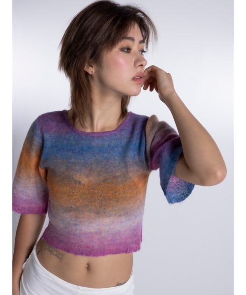 DURAS（デュラス）の「Gradation mohair knit（ニット/セーター・レディース・ライム/ブルー/マルチ・FREE）」の16枚目の写真