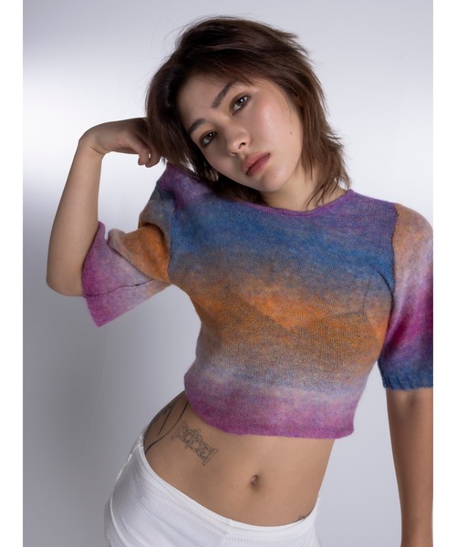DURAS（デュラス）の「Gradation mohair knit（ニット/セーター・レディース・ライム/ブルー/マルチ・FREE）」の17枚目の写真