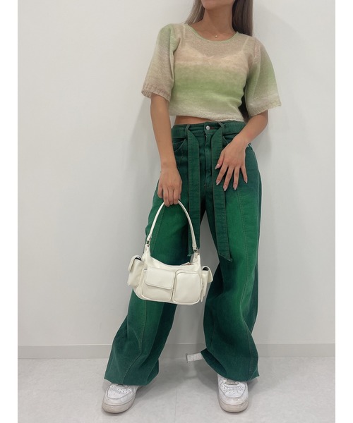 DURAS（デュラス）の「Gradation mohair knit（ニット/セーター・レディース・ライム/ブルー/マルチ・FREE）」の4枚目の写真