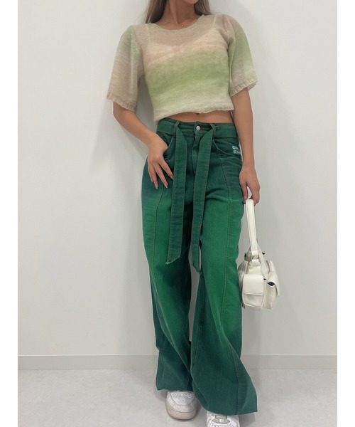 DURAS（デュラス）の「Gradation mohair knit（ニット/セーター・レディース・ライム/ブルー/マルチ・FREE）」の5枚目の写真