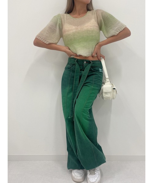 DURAS（デュラス）の「Gradation mohair knit（ニット/セーター・レディース・ライム/ブルー/マルチ・FREE）」の6枚目の写真