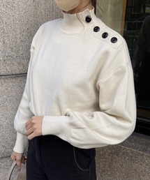 RiLi（リリ）の「肩ボタン袖たぽニット【RL】（ポロシャツ）」