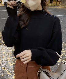 RiLi（リリ）の「肩ボタン袖たぽニット【RL】（ポロシャツ）」