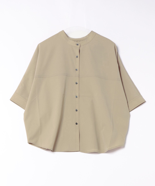 INTERPLANET(インタープラネット)の「【撥水・UV・接触冷感】バンドカラードルマンシャツ(シャツ/ブラウス・レディース・ブラック/ベージュ/ブルー/カーキ/ダークベージュ・FREE)」の13枚目の写真